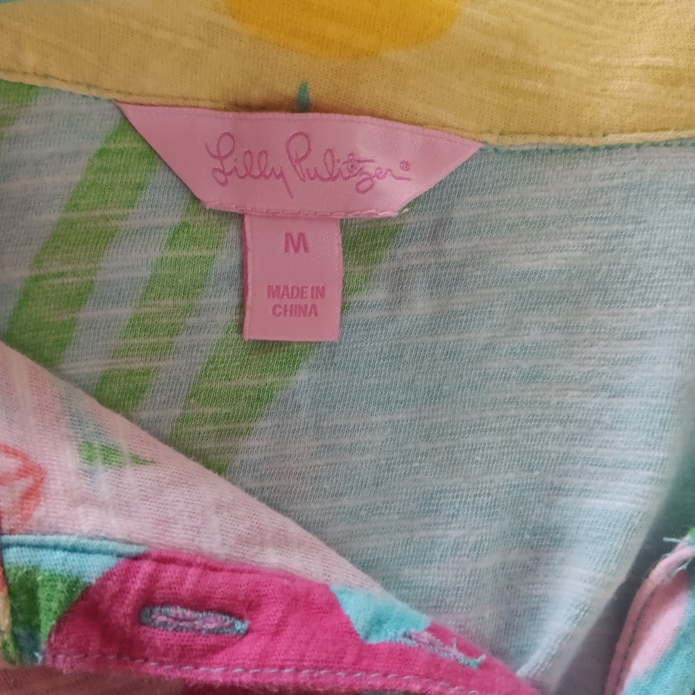 Lilly Pulitzer Tropical Island Multicolor Floral Short Sleeve Dress Medium - Picture 3 of 4